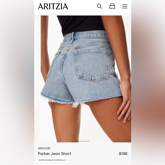 Aritzia Agolde Parker high waisted jean shorts - Picture 2 of 7